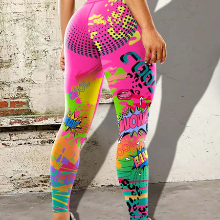 Vintessa | Women’s High-Rise Leggings – Retro-Inspired Activewear - Pink