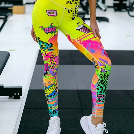 Vintessa | Women’s High-Rise Leggings – Retro-Inspired Activewear - Yellow