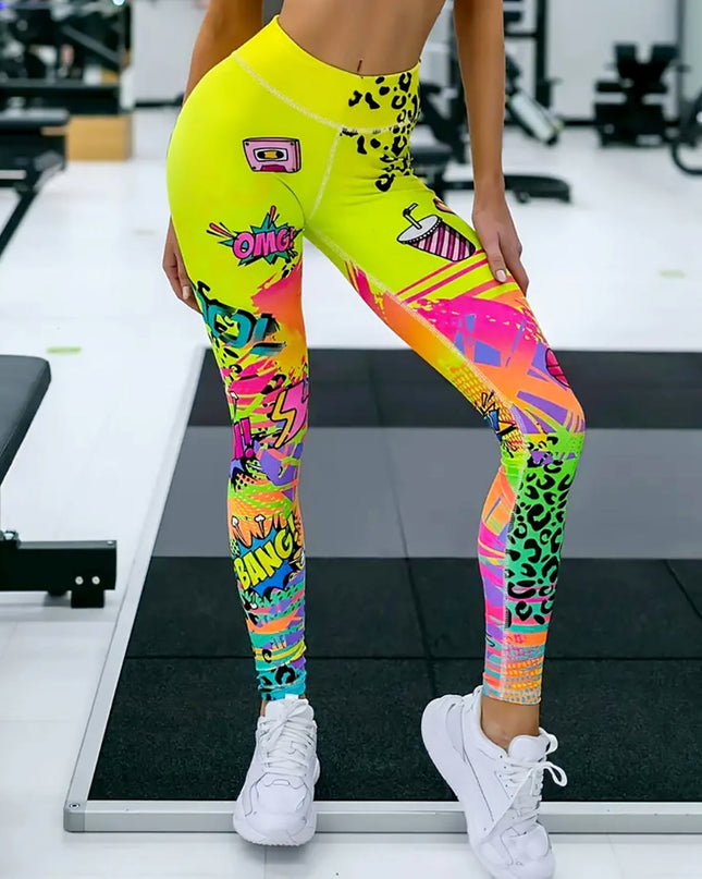 Vintessa | Women’s High-Rise Leggings – Retro-Inspired Activewear - Yellow