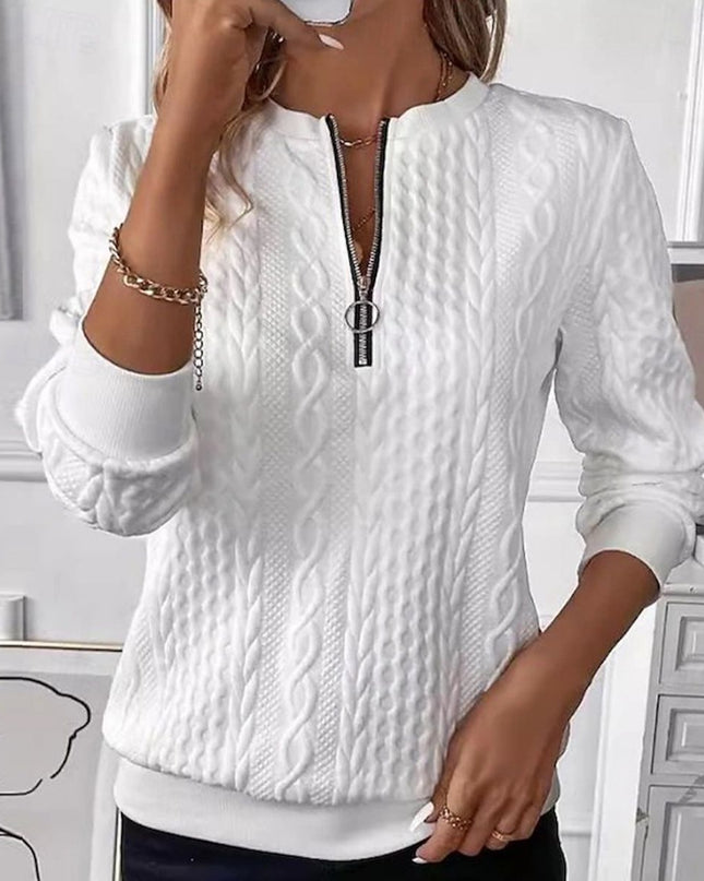 Whitson | White Long Sleeve Jumper – Crew Neck Knitwear