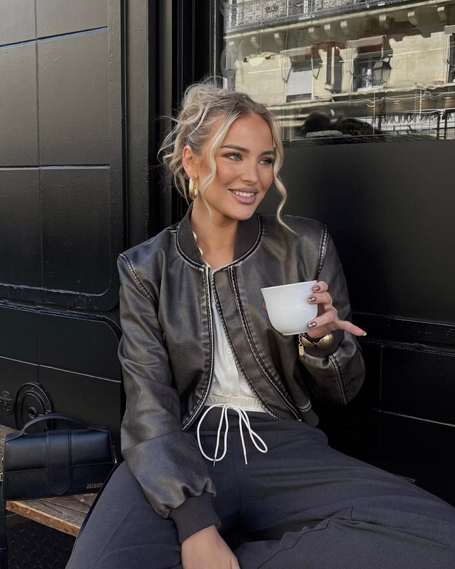 Willowyn | Zipper Bomber Jacket – Cropped Jacket