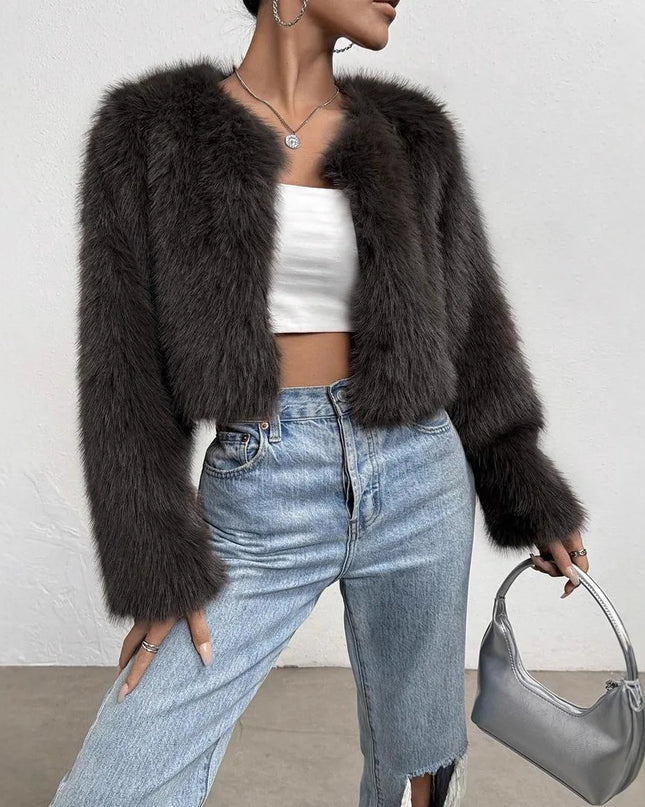 Foxen | Faux Fur Jacket – Open Front Coat