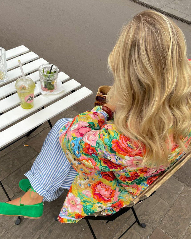 Yrsa | Buttoned Floral Jacket – Cropped Jacket