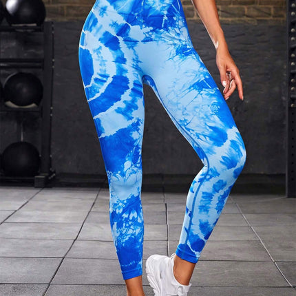 Zephyra | Women’s Tie-Dye Scrunch Leggings – Flow & Form Fit - Blue