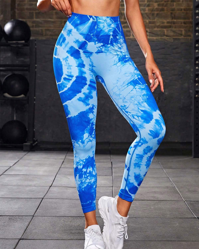 Zephyra | Women’s Tie-Dye Scrunch Leggings – Flow & Form Fit - Blue