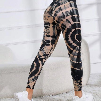 Zephyra | Women’s Tie-Dye Scrunch Leggings – Flow & Form Fit - Brown