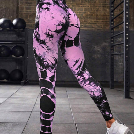 Zephyra | Women’s Tie-Dye Scrunch Leggings – Flow & Form Fit - Purple