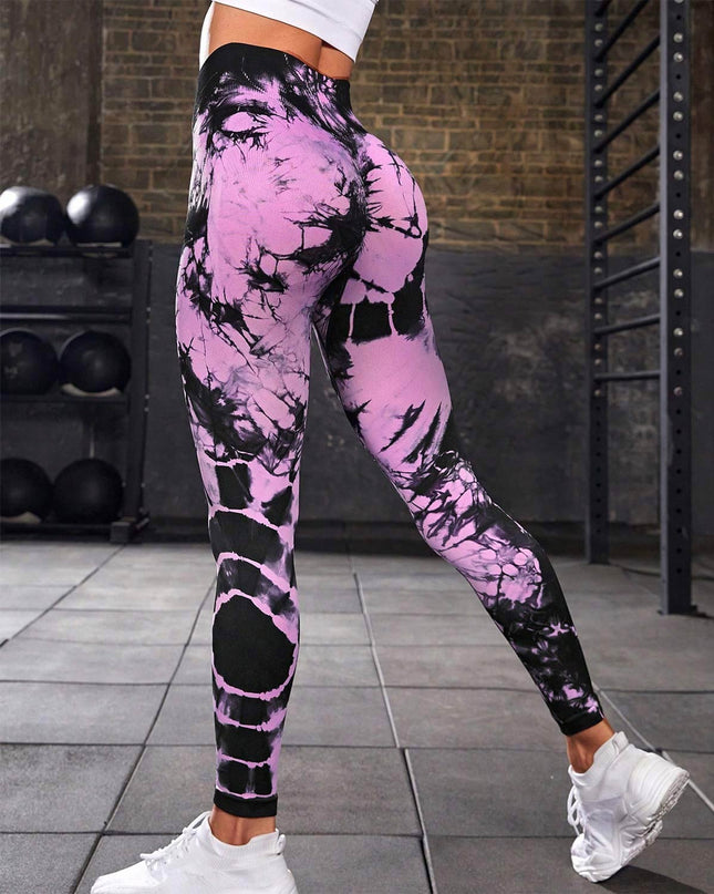 Zephyra | Women’s Tie-Dye Scrunch Leggings – Flow & Form Fit - Purple