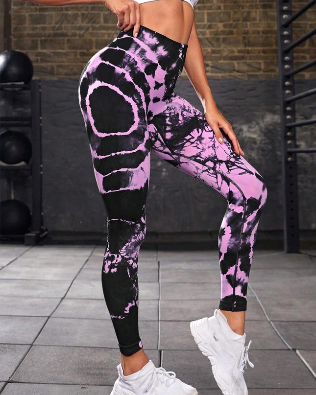 Zephyra | Women’s Tie-Dye Scrunch Leggings – Flow & Form Fit - Purple
