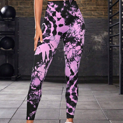 Zephyra | Women’s Tie-Dye Scrunch Leggings – Flow & Form Fit - Purple