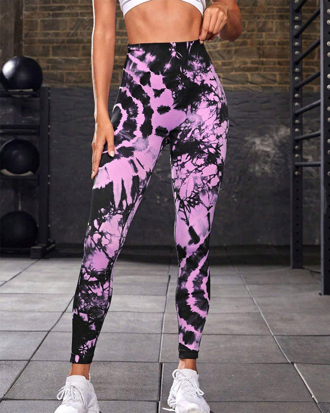 Zephyra | Women’s Tie-Dye Scrunch Leggings – Flow & Form Fit - Purple