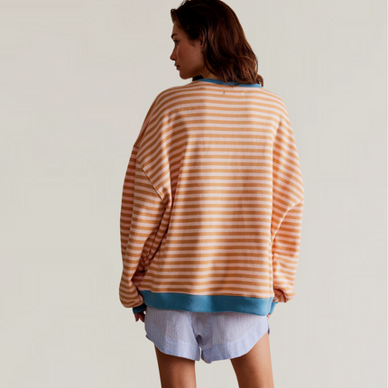 Zoe | Oversized Striped Sweater – Crewneck Pullover