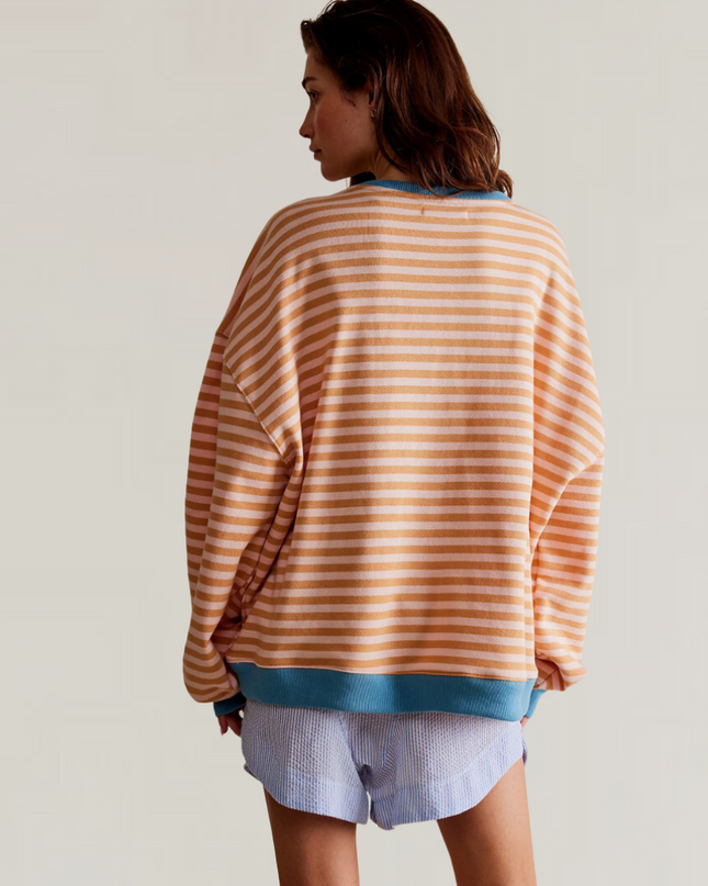 Zoe | Oversized Striped Sweater – Crewneck Pullover