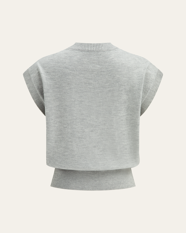 Aimee | Cap Sleeve Knit Sweater Vest