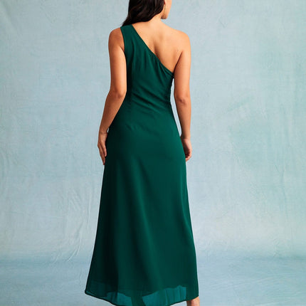 Annika | Slim Fit One Shoulder Sleeveless Maxi Dress