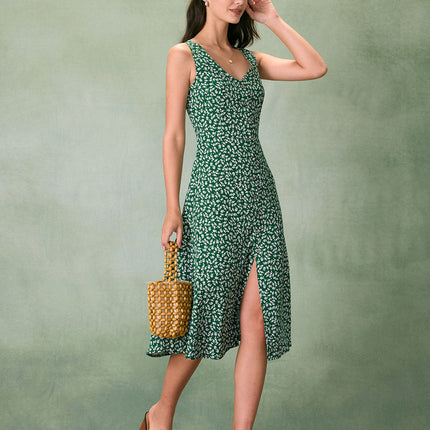 Astrid | Fitted V-Neck Floral Summer Dress