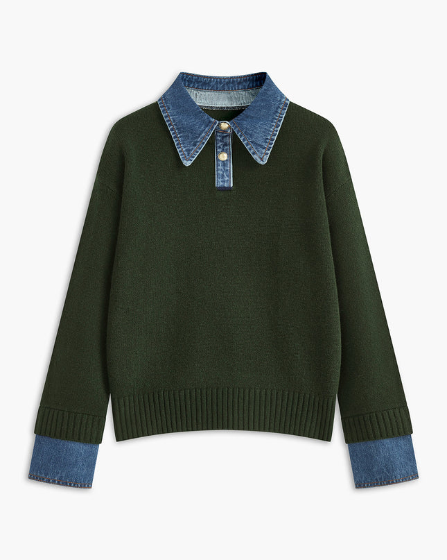 Azure | Panel Lapel Holiday Clothes Sweater