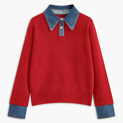 Azure | Panel Lapel Holiday Clothes Sweater