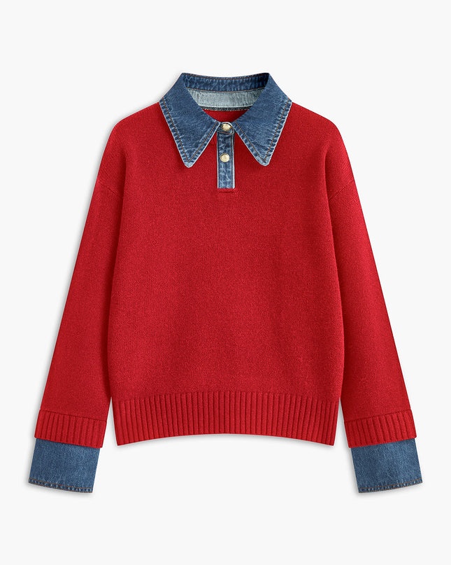 Azure | Panel Lapel Holiday Clothes Sweater