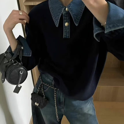 Azure | Panel Lapel Holiday Clothes Sweater