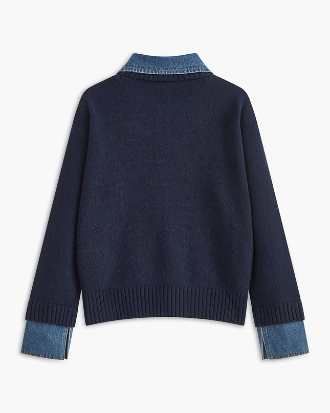Azure | Panel Lapel Holiday Clothes Sweater