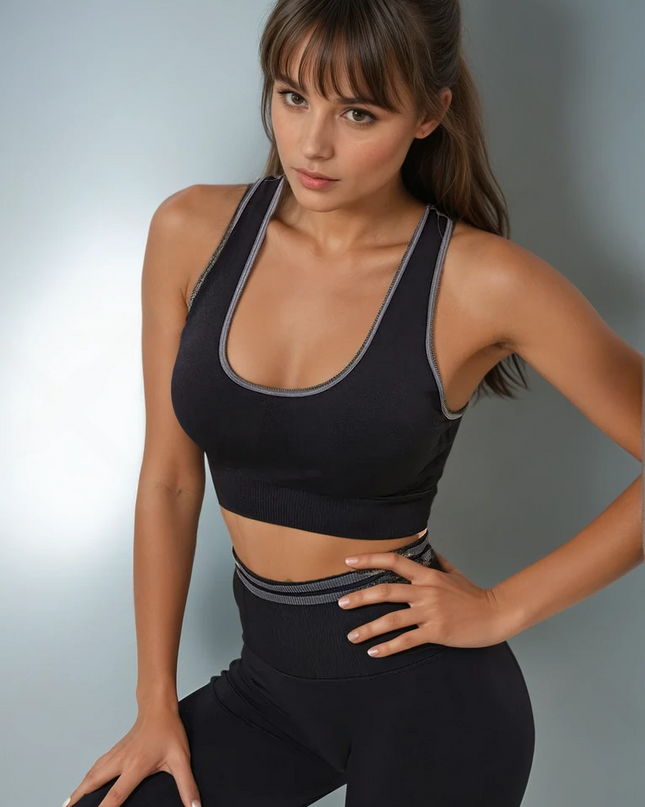 Kinetic | Seamless Sports Bra – Elevate Your Performance - Black