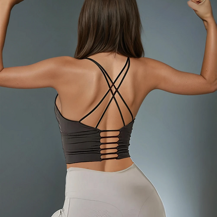 Reeva | Strappy Gym Bra – Elevate Your Activewear - Black