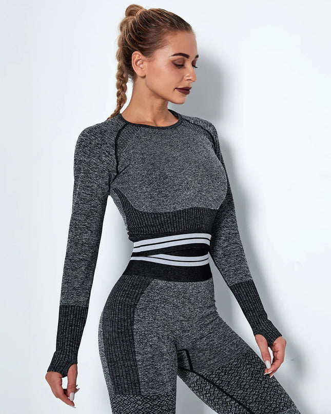 Horizon | Long Sleeve Active Top – Sleek Support Meets Seamless Comfort - Space Black