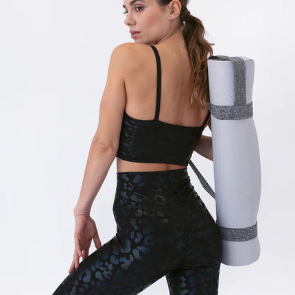 Lume | Crop Top for Women with Metallic Leopard Print