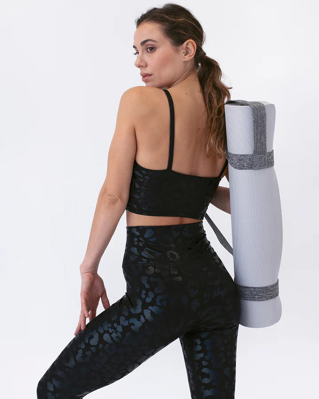 Lume | Crop Top for Women with Metallic Leopard Print