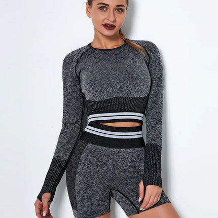 Horizon | Long Sleeve Active Top – Sleek Support Meets Seamless Comfort - Space Black