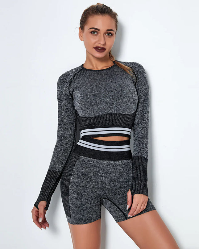 Horizon | Long Sleeve Active Top – Sleek Support Meets Seamless Comfort - Space Black