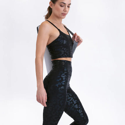 Lume | Crop Top for Women with Metallic Leopard Print