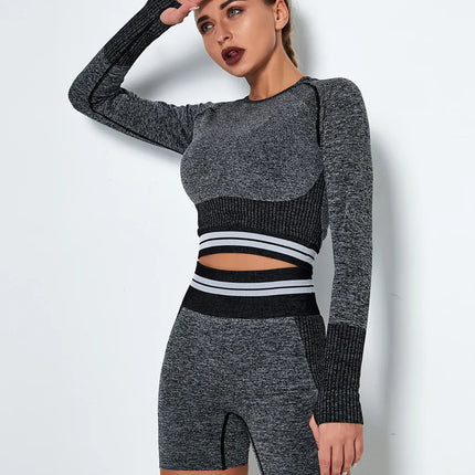 Horizon | Long Sleeve Active Top – Sleek Support Meets Seamless Comfort - Space Black