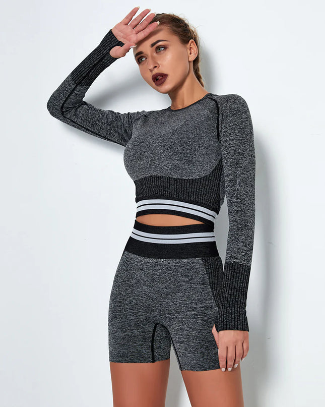 Horizon | Long Sleeve Active Top – Sleek Support Meets Seamless Comfort - Space Black