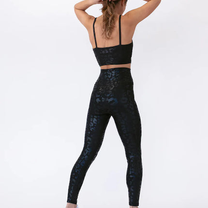 Lume | Crop Top for Women with Metallic Leopard Print