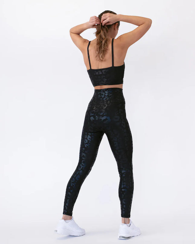 Lume | Crop Top for Women with Metallic Leopard Print