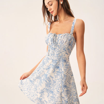 Bridget | Ruched Fit Floral Wedding Guest Mini Dress