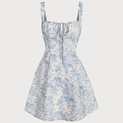Bridget | Ruched Fit Floral Wedding Guest Mini Dress