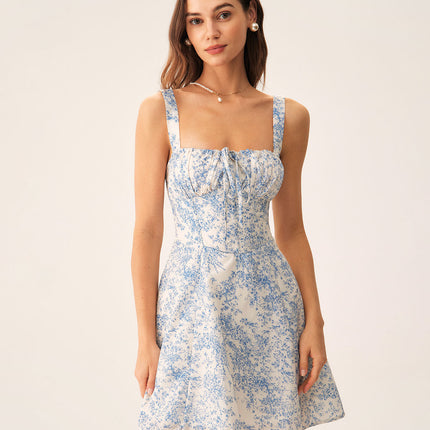 Bridget | Ruched Fit Floral Wedding Guest Mini Dress