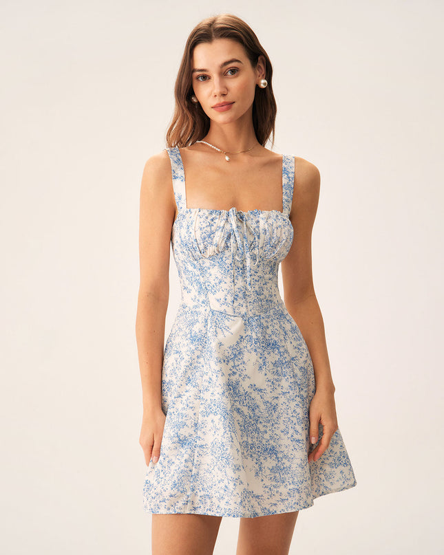 Bridget | Ruched Fit Floral Wedding Guest Mini Dress