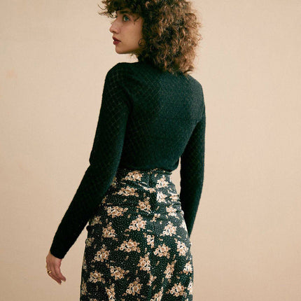 Bridget | Sheer Fit Lace Detail Knit Top