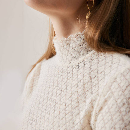 Bridget | Sheer Fit Lace Detail Knit Top