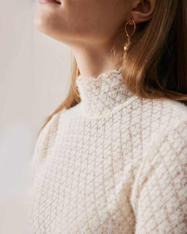 Bridget | Sheer Fit Lace Detail Knit Top