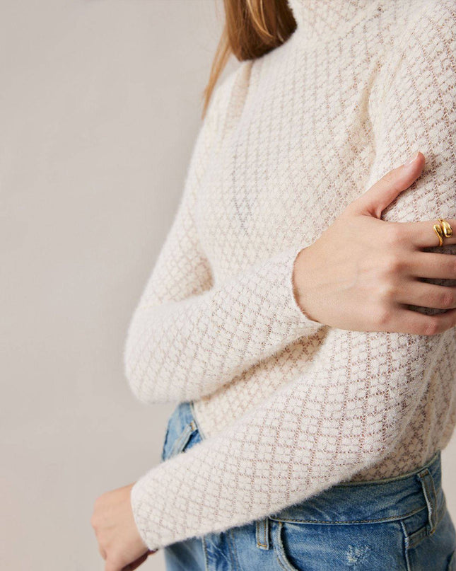 Bridget | Sheer Fit Lace Detail Knit Top