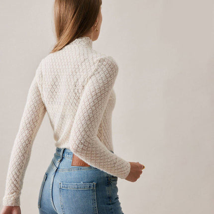 Bridget | Sheer Fit Lace Detail Knit Top