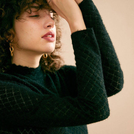 Bridget | Sheer Fit Lace Detail Knit Top