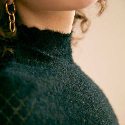 Bridget | Sheer Fit Lace Detail Knit Top