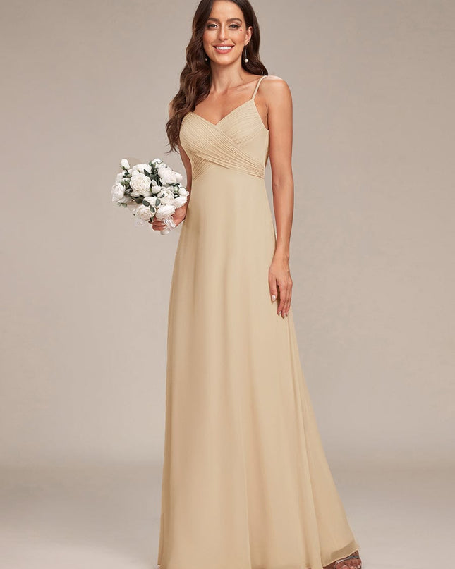 Brinley | Draped Back Sweetheart Floor-Length Bridesmaid Dress