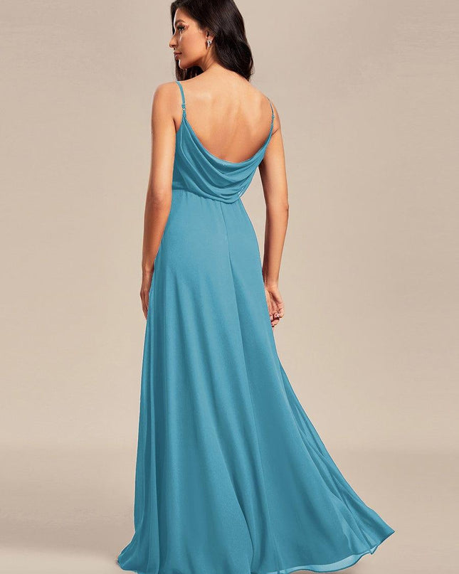 Brinley | Draped Back Sweetheart Floor-Length Bridesmaid Dress